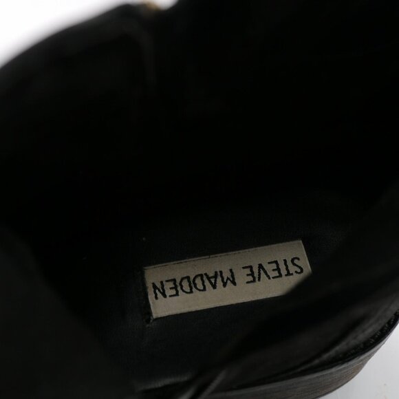 Steve Madden Womens Chances Boot Size 9.5 Black Suede Gold Zip Bootie Boho - Picture 11 of 12